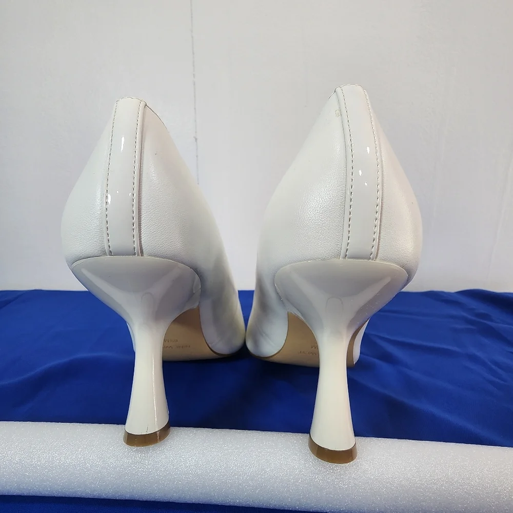 Nine West Pointy Cap Toe Pump color bone size 8.5M
